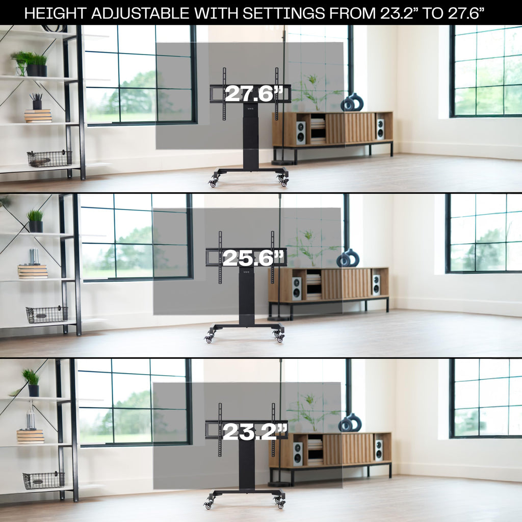Low Height TV Cart for 32 to 75 inch Screens, Black C1280