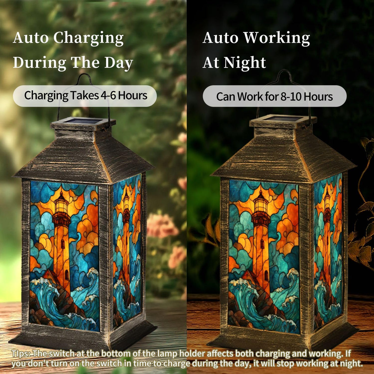 Solar Powered Outdoor Waterproof Hanging Lantern O6774