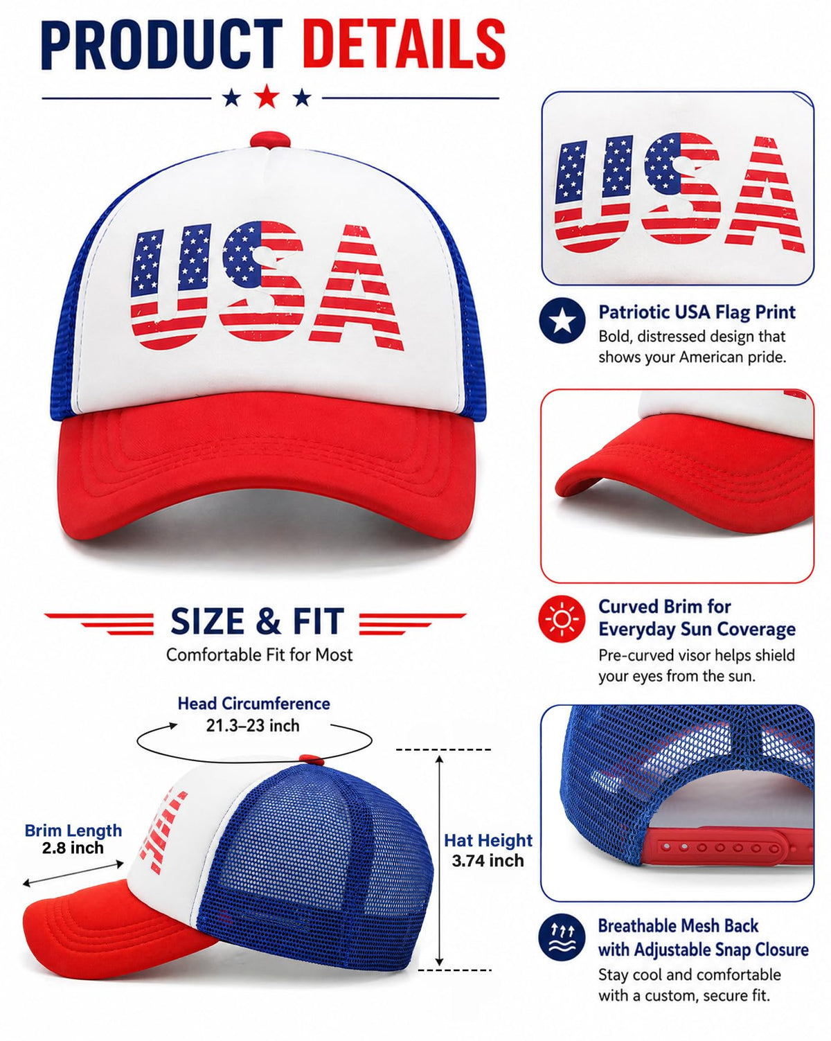 American Flag Trucker Hat N41248