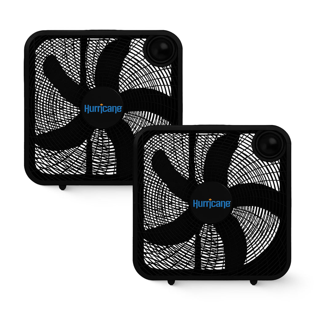 Black 3 Speed 20in Floor Box Fan, 2 Pack X797