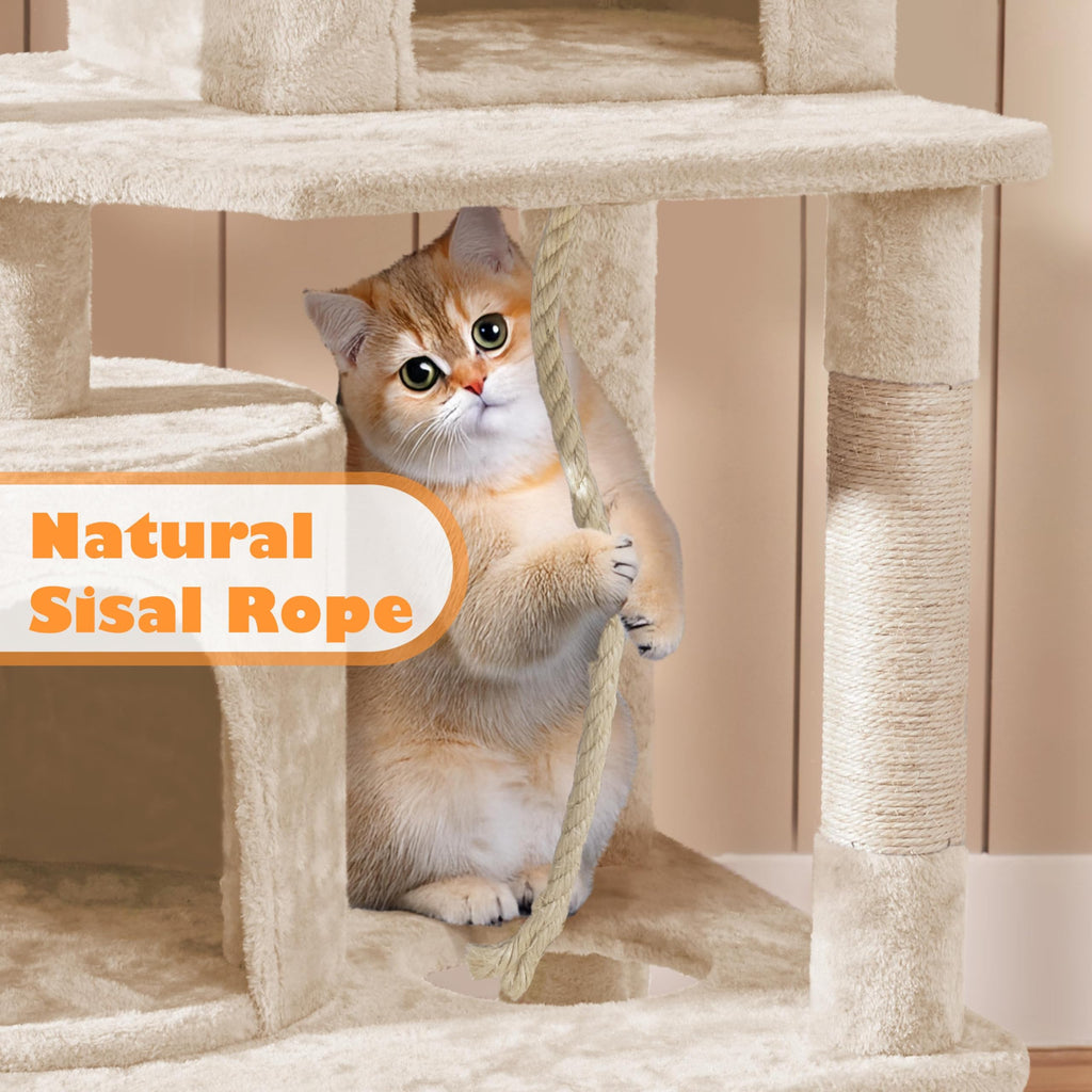 Beige 70.5in Multi-Level Cat Tree P9662
