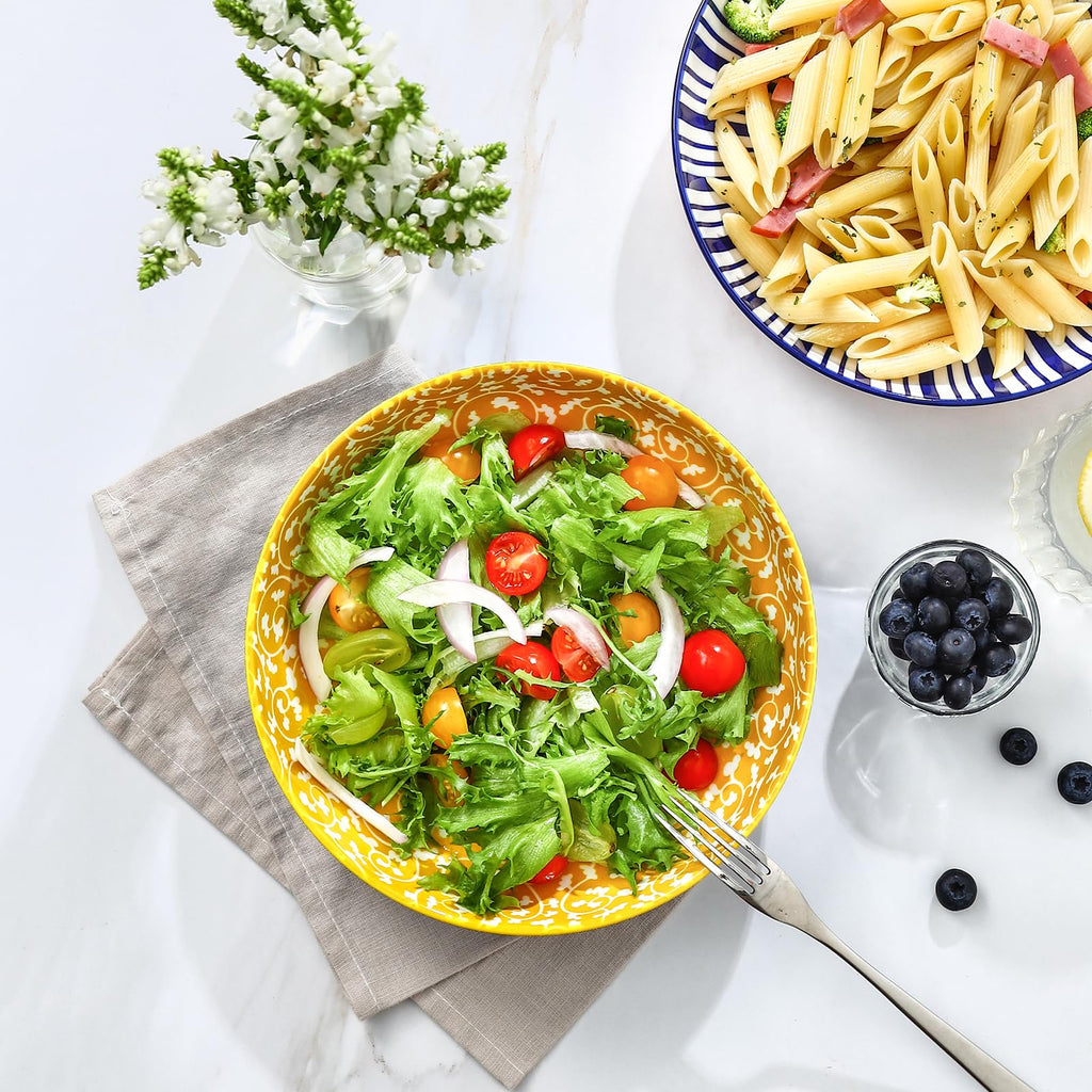 Ceramic Pasta Bowls Set of 4, 34 OZ I84199