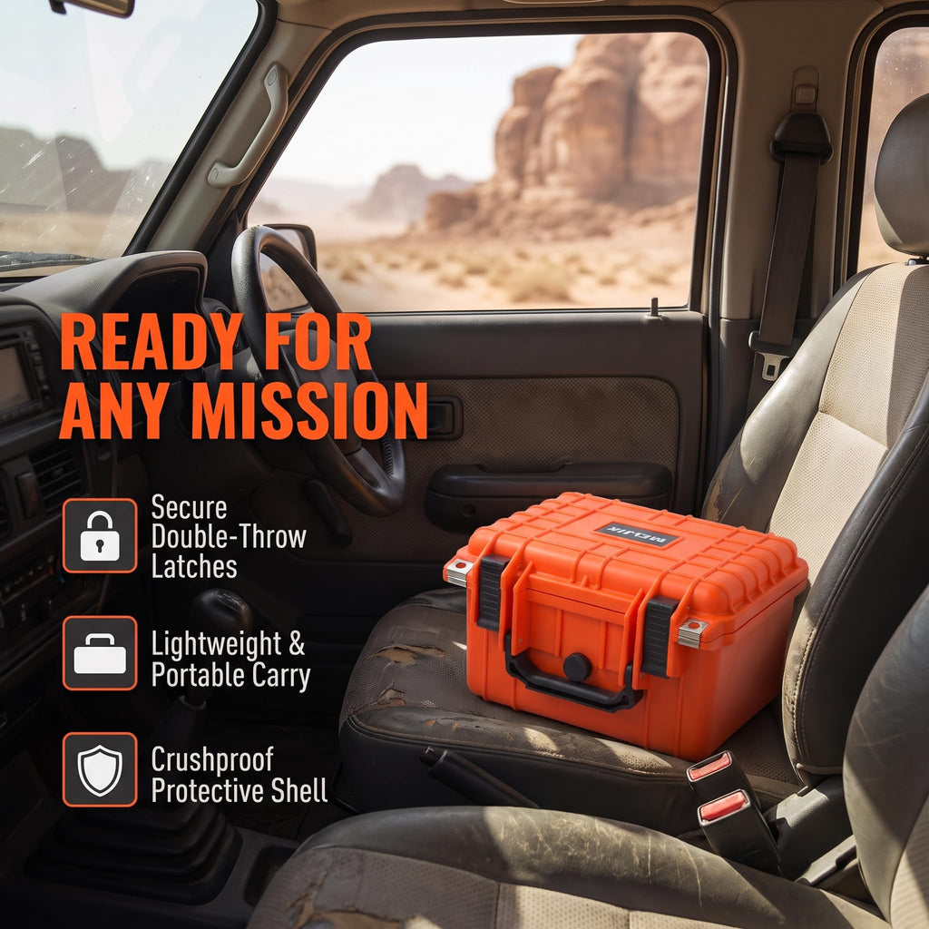 Portable IP67 Waterproof Camera Case with Customizable Foam N287