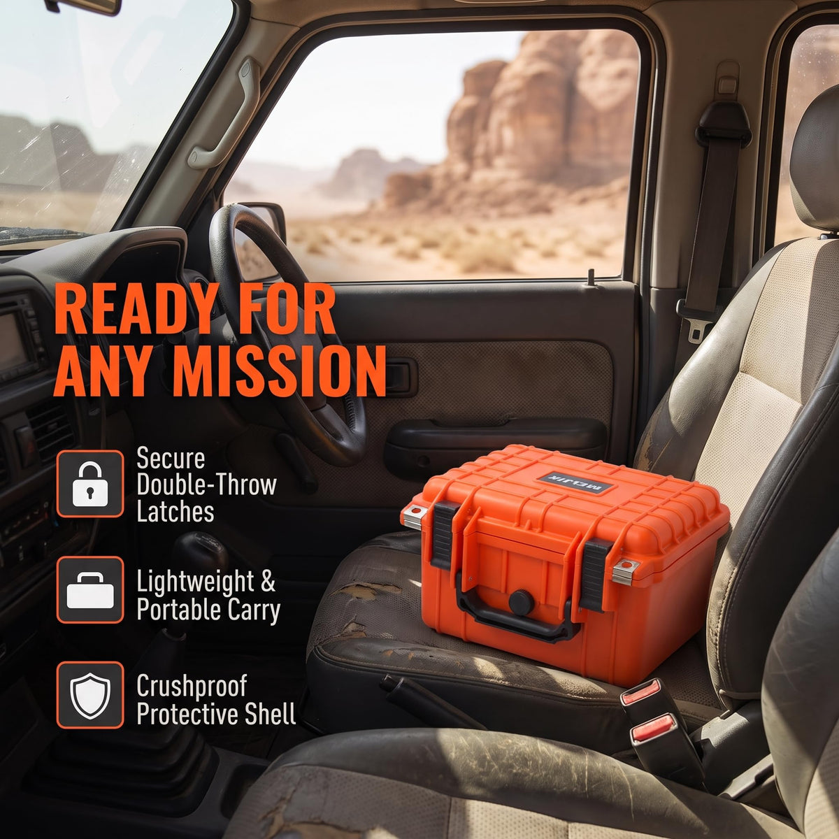 Portable IP67 Waterproof Camera Case with Customizable Foam N287