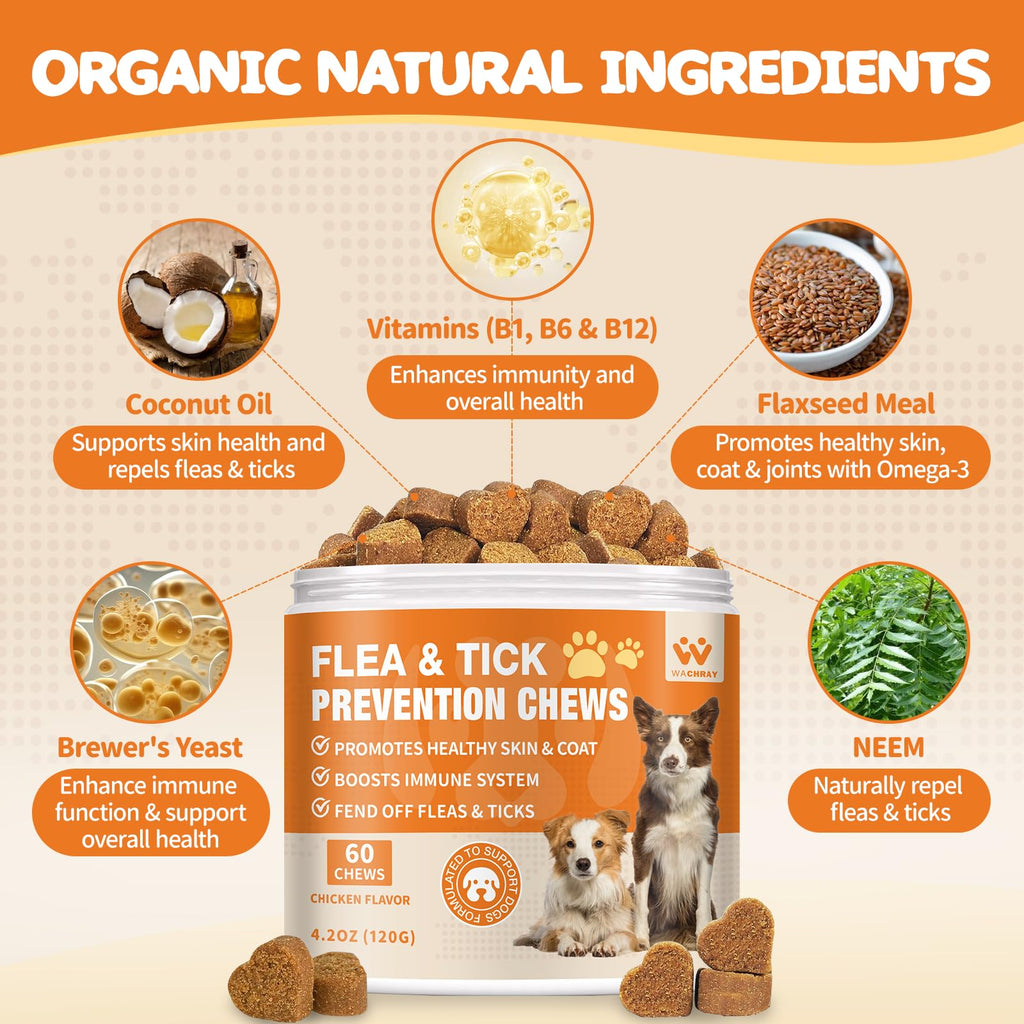 Natural Dog Flea and Tick Chewables 60 Soft Chews I445985