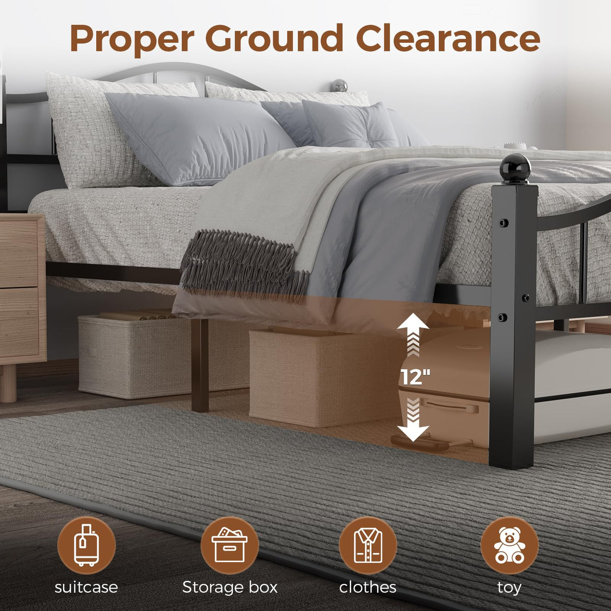 Full Size Bed Frames with Headboard G3208