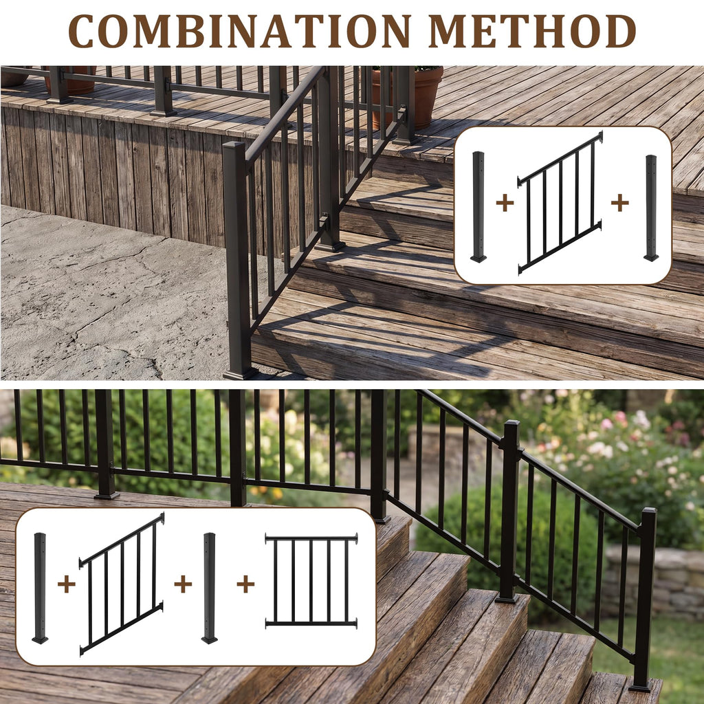 Black 3 Ft W Deck Railing Kit with Screws I322