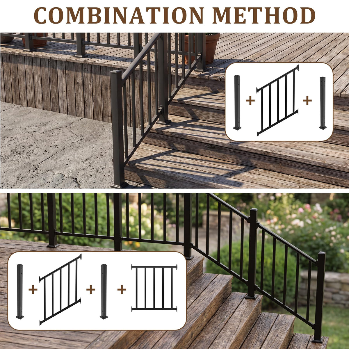 Black 3 Ft W Deck Railing Kit with Screws I322