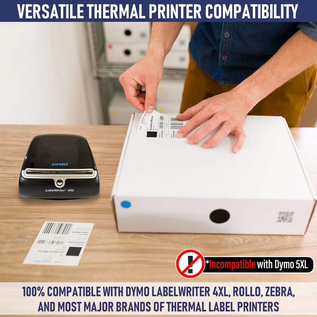 Thermal Shipping Labels 4x6, Water Resistant, Strong Adhesive, 220 per Roll V796