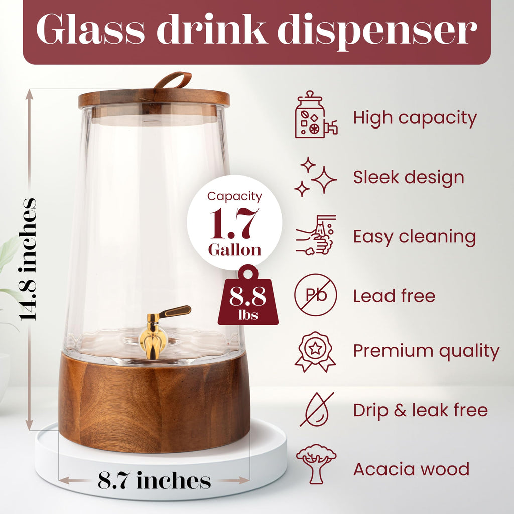 Glass Drink Dispenser with Spigot K515