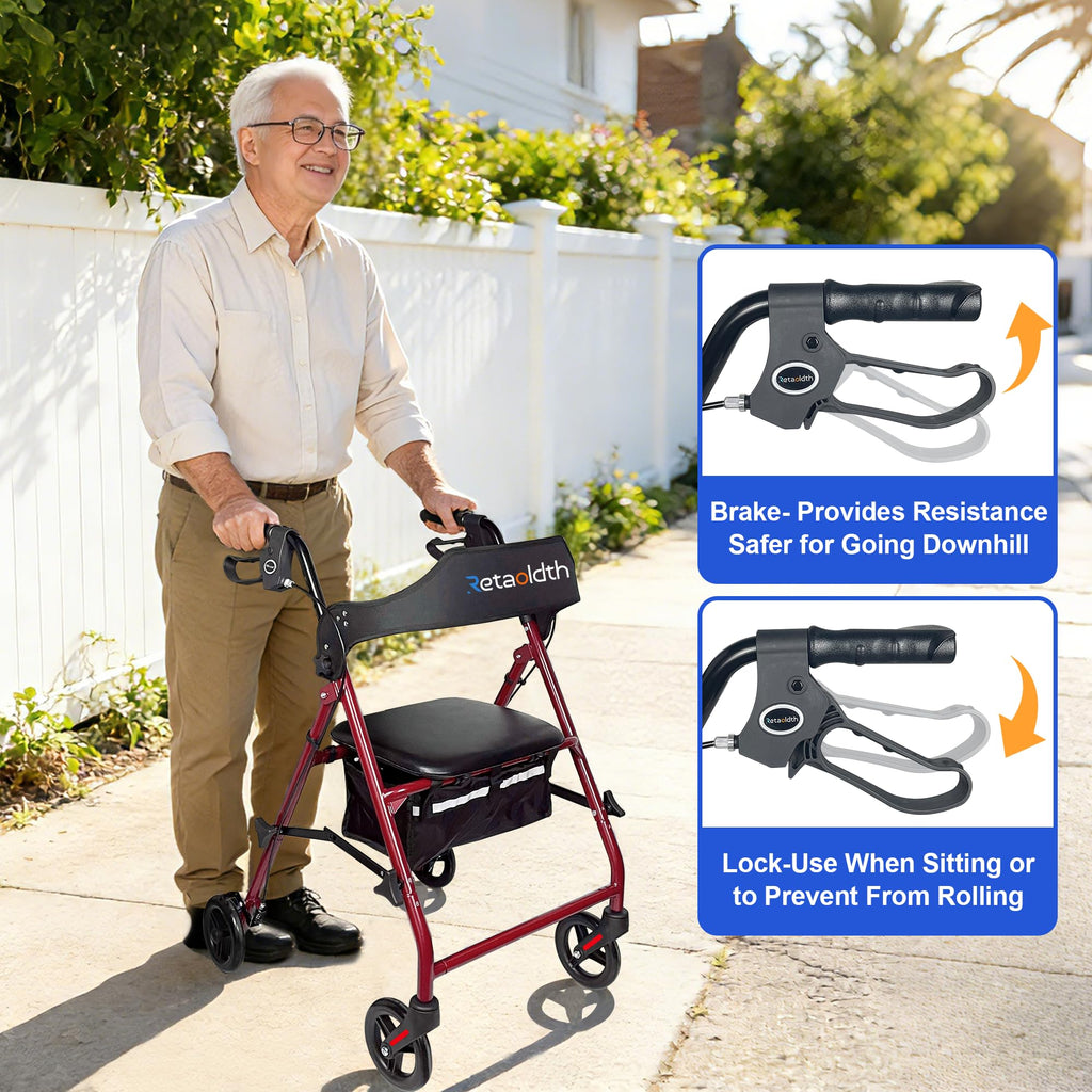 Foldable Rolling Walker with Seat H9242