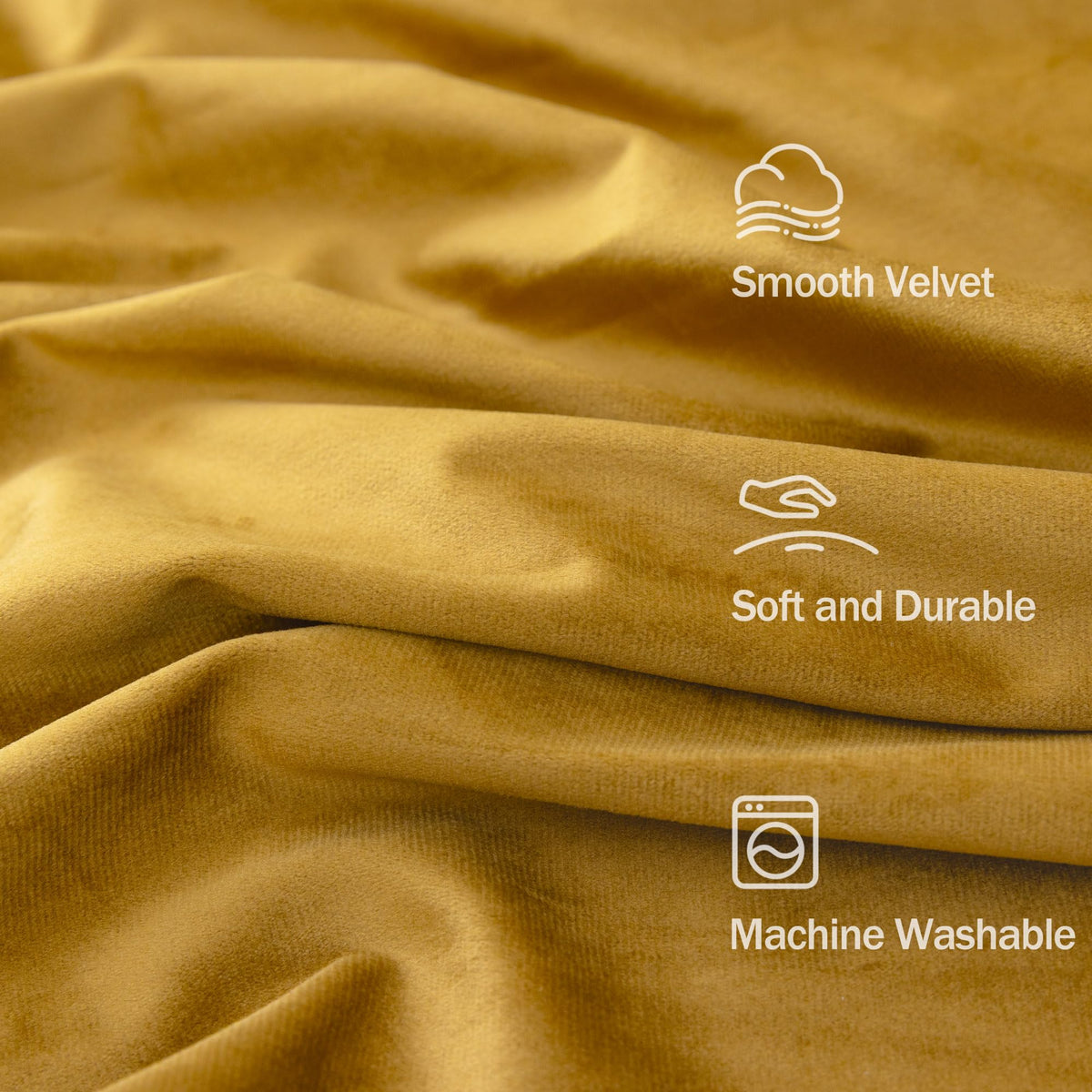 Mustard Yellow Gold Velvet Curtain 84 Inch 2 Panel B3740