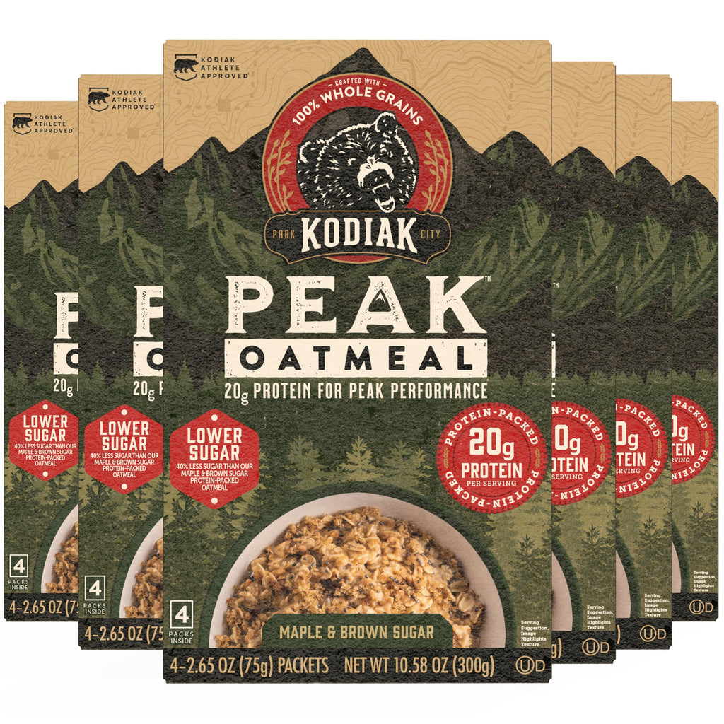 Instant Oatmeal, Maple Brown Sugar, High Protein, 6pk E244