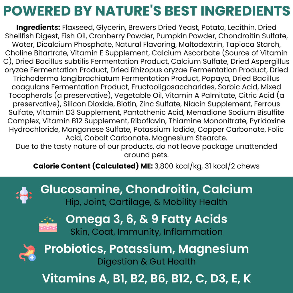 Dog Vitamin and Supplement Chews, 120 Ct W7609