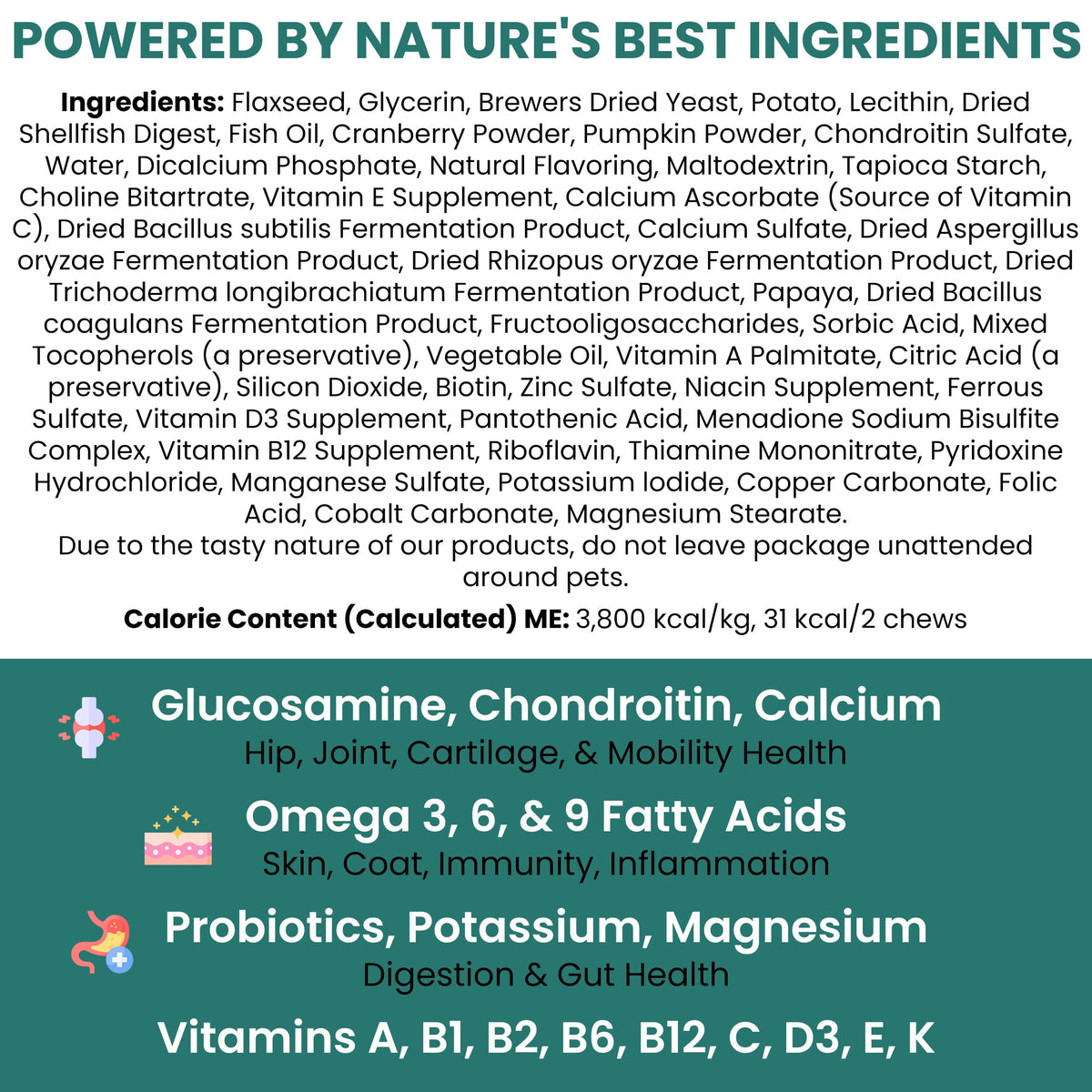 Dog Vitamin and Supplement Chews, 120 Ct W7609