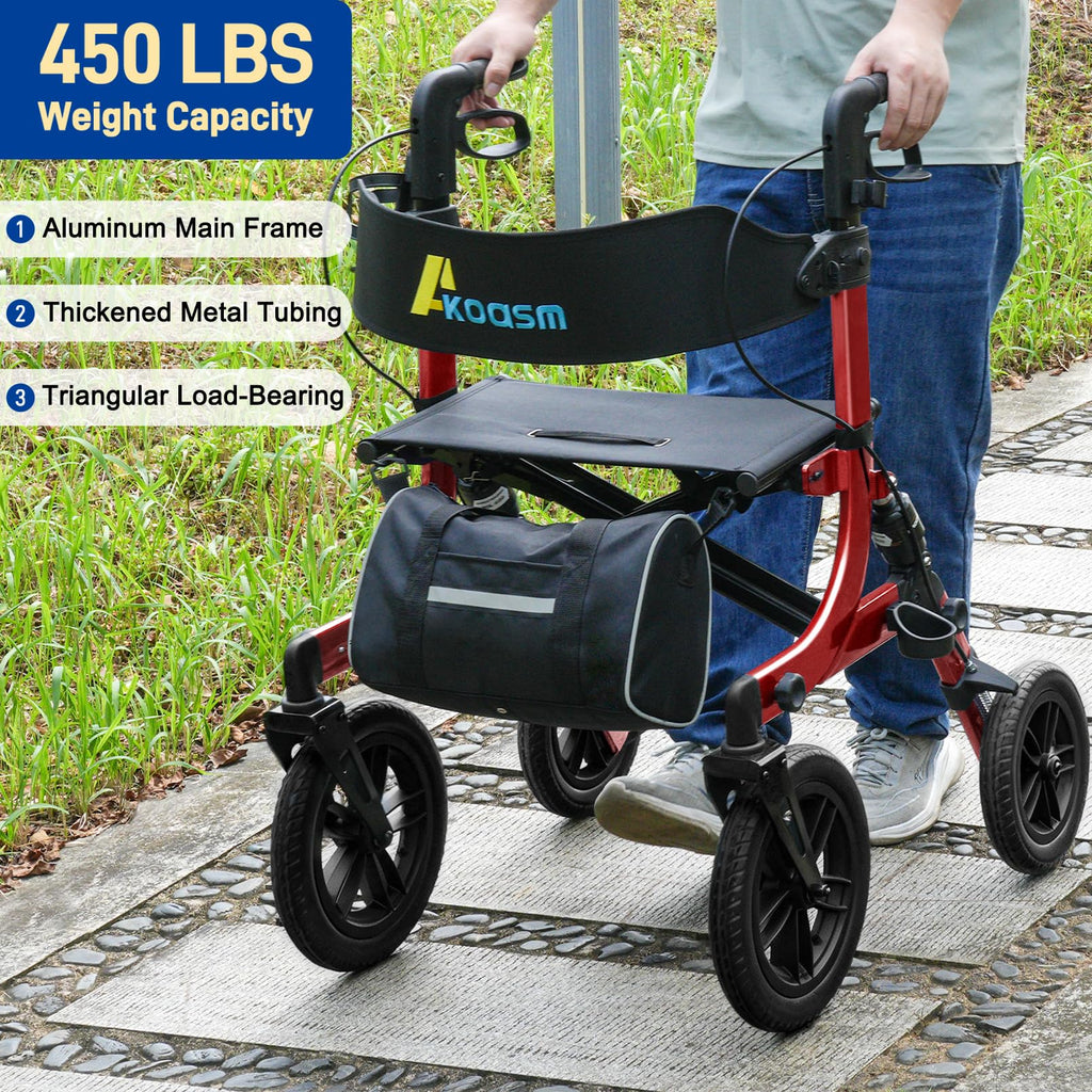 Outdoor Rollator Walkers with 12" Front Wheels V126