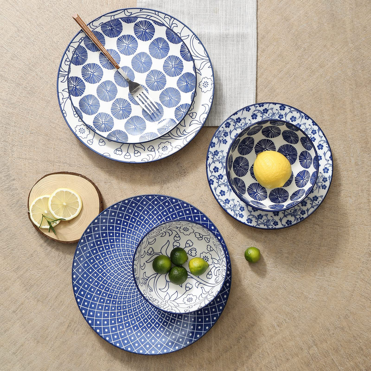 Ceramic Dinnerware Sets 12 Piece Cappuccino Cups with Saucers and Metal Stand H5312