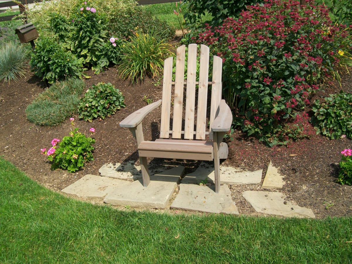 Gray Stained Cedar Wood Adirondack Chair I6280