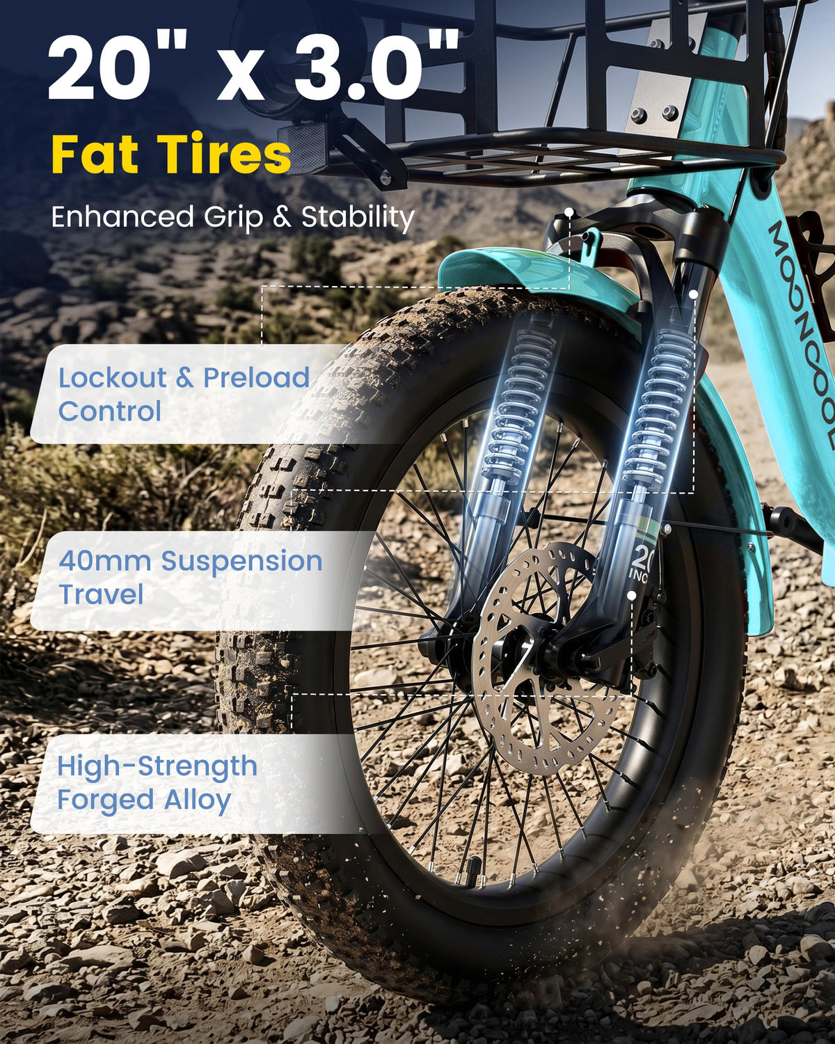 Electric Tricycle for Adults, 500W 20" Fat Tire Folding Trike O50018