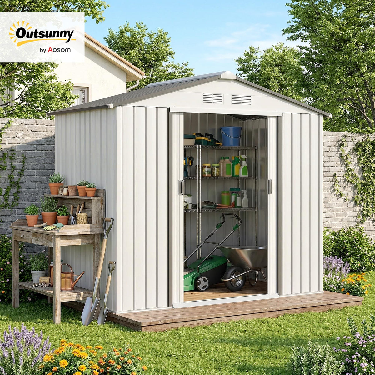 7' x 4' Metal Outdoor Storage Shed L1439