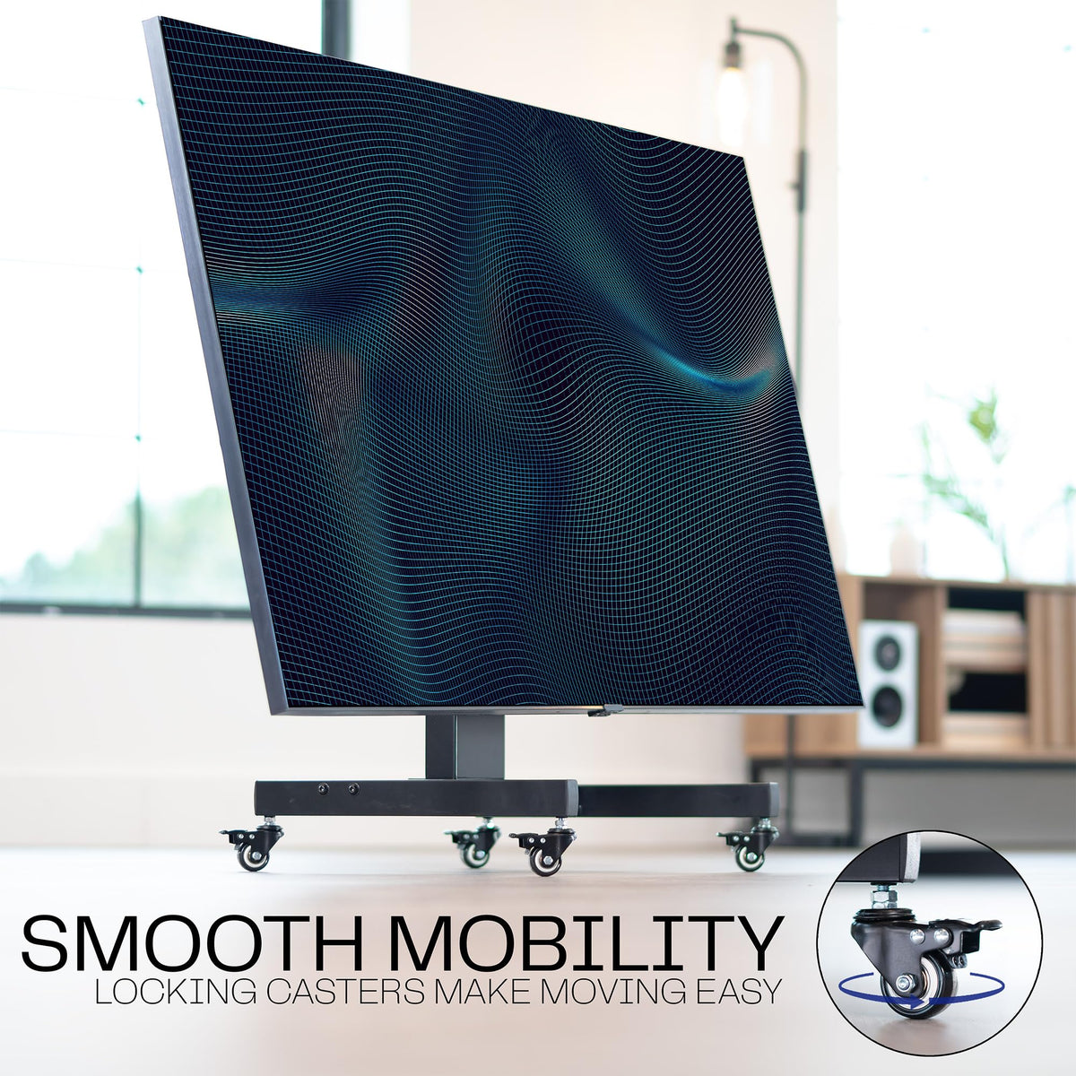 Low Height TV Cart for 32 to 75 inch Screens, Black C1280