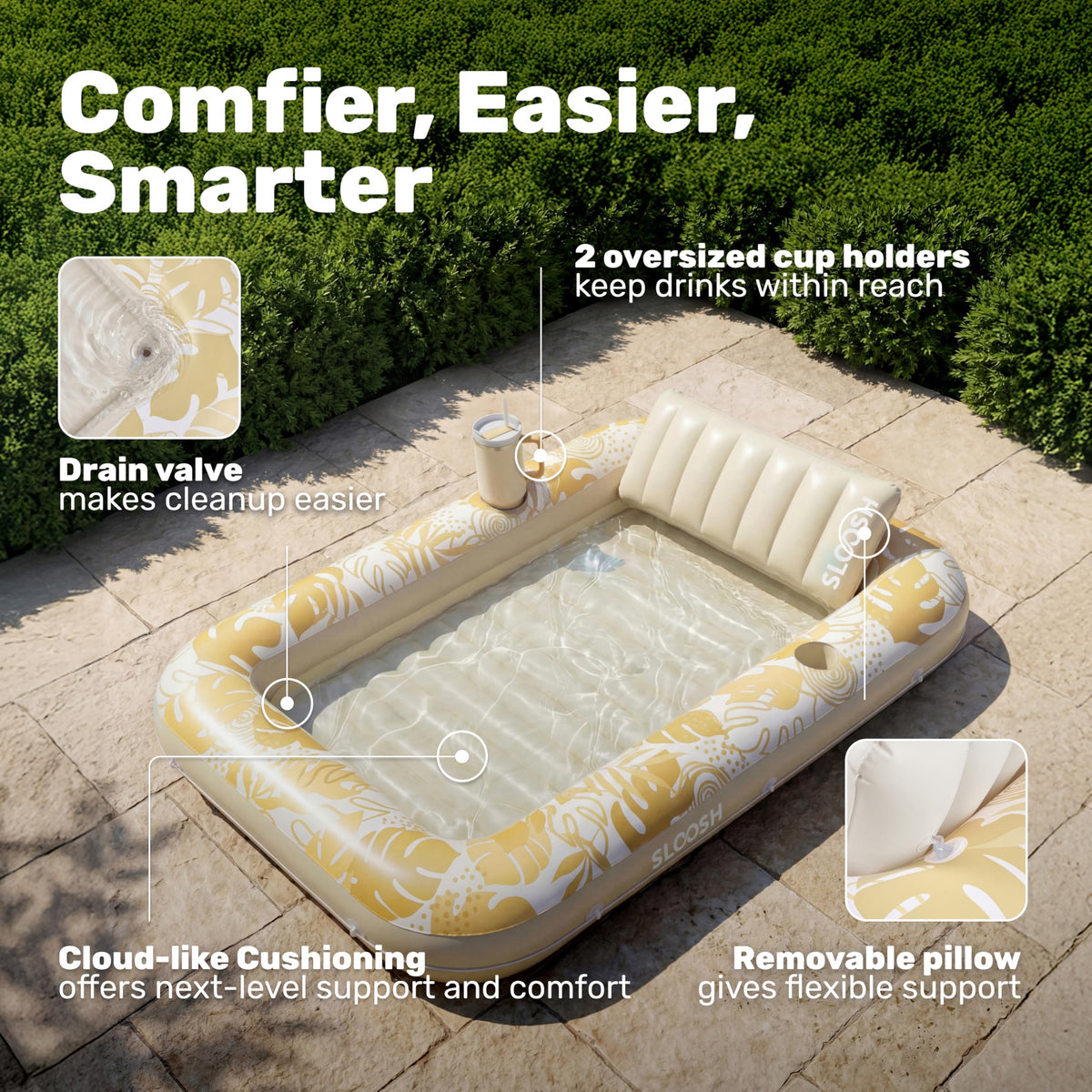 Inflatable Tanning Pool Lounger Float Q653