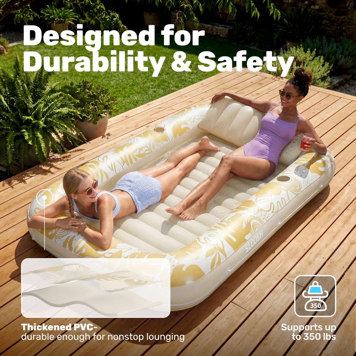 Inflatable Tanning Pool Lounger Float Q653